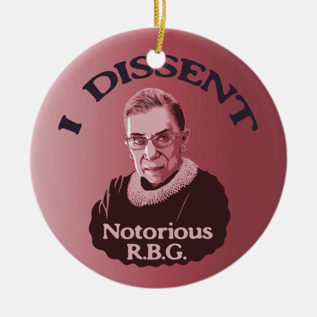 Notorious RBG -p Ceramic Tree Decoration (Front)