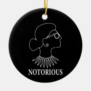 Notorious RBG, Ruth Bader Ginsburg Drawing Ceramic Tree Decoration