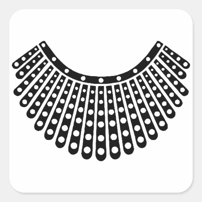 Notorious RBG, Ruth Bader Ginsburg, RBG collar Square Sticker (Front)