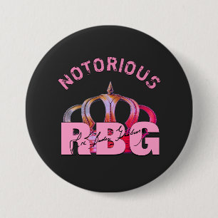 Notorious RBG Signature Monogram 7.5 Cm Round Badge