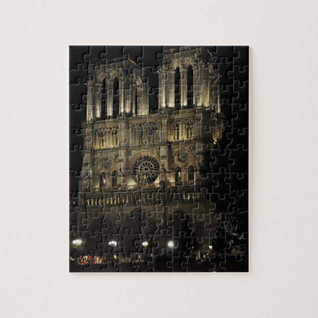 Notre Dame at Night Jigsaw Puzzle (Vertical)