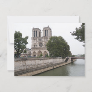 Notre Dame Cathedral and Seine River, Paris Postcard