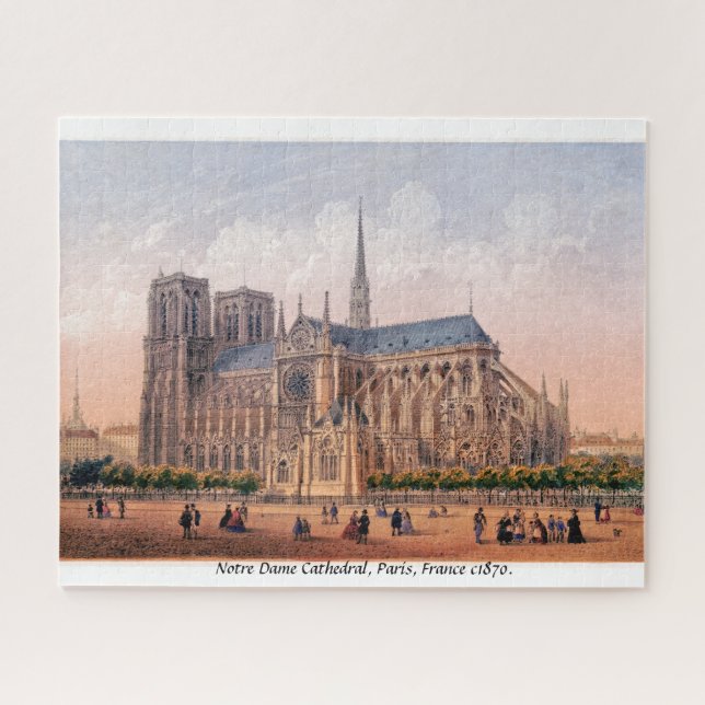 Notre Dame Cathedral c1870 Paris, France Jigsaw Puzzle (Horizontal)