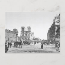 Notre Dame Cathedral c1890, vintage Paris France