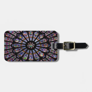 Notre-Dame Cathedral Colourful Stained Glass Luggage Tag