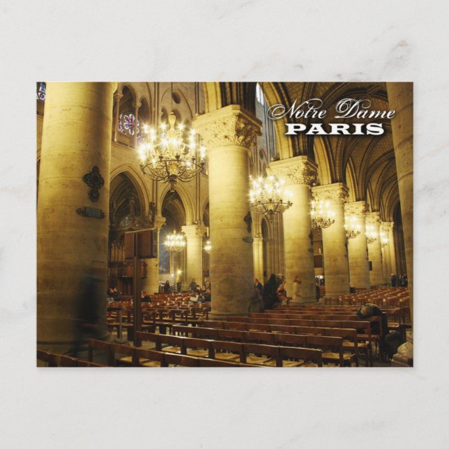 Notre Dame Cathedral (interior), Paris, France Postcard (Front)