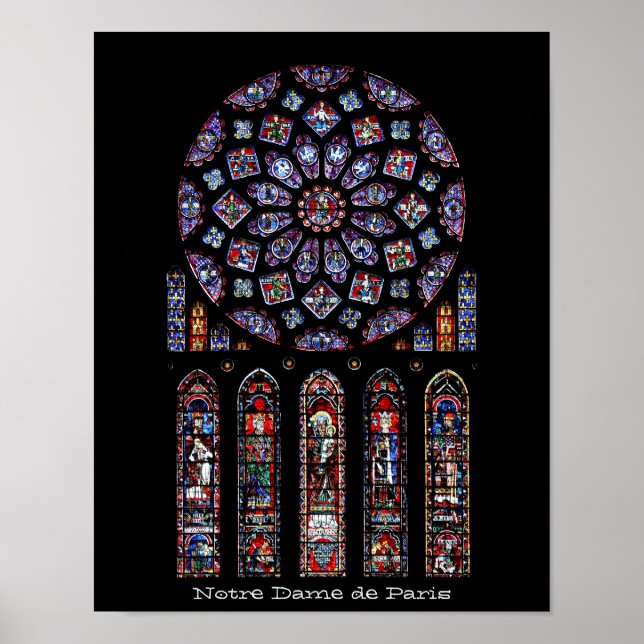 Notre Dame Cathedral North Rose Window Poster (Front)