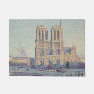 Notre Dame Cathedral Paris France Classic Painting Doormat