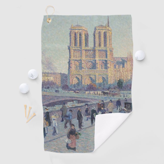 Notre Dame Cathedral Paris France Classic Painting Golf Towel (InSitu)