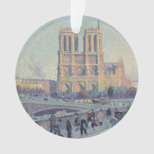 Notre Dame Cathedral Paris France Classic Painting Ornament