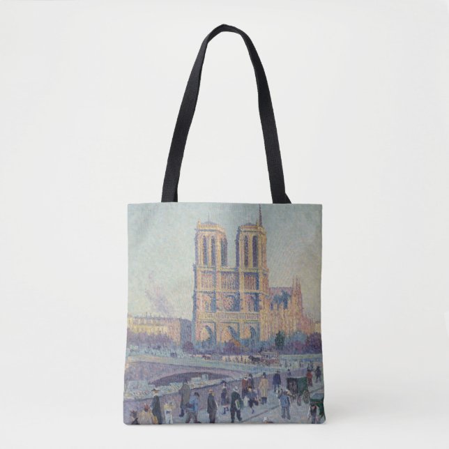 Notre Dame Cathedral Paris France Classic Painting Tote Bag (Front)