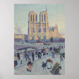 Notre Dame Cathedral Paris France Painting Poster