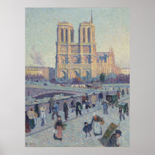 Notre Dame Cathedral Paris France Painting Poster
