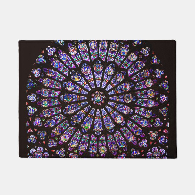 Notre Dame Cathedral Paris Rose Window Doormat (Front)