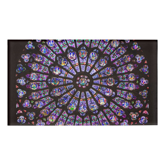 Notre Dame Cathedral Paris Rose Window Name Tag (Front)