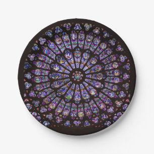 Notre Dame Cathedral Paris Rose Window Paper Plate