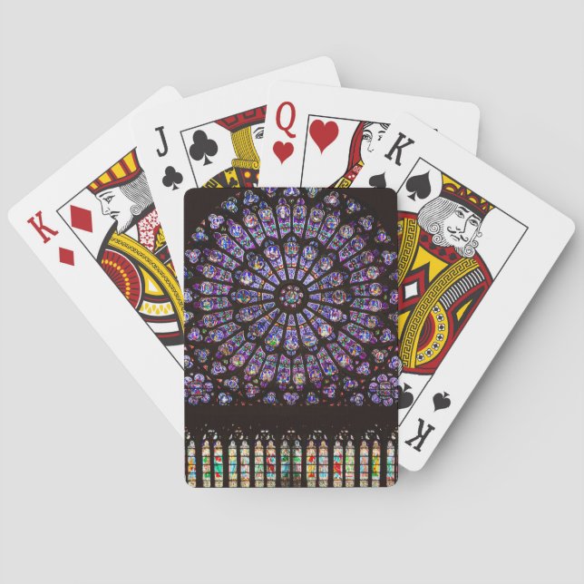 Notre Dame Cathedral Paris Rose Window Playing Cards (Back)