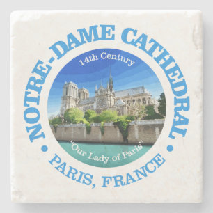 Notre Dame Cathedral (rd) Stone Coaster