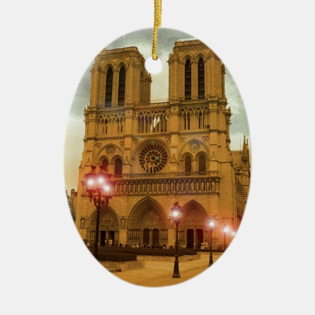 Notre Dame Ceramic Tree Decoration (Front)