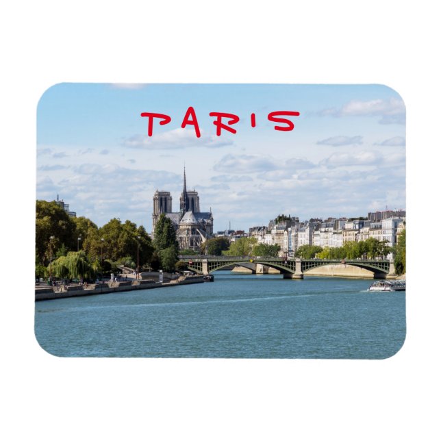 Notre Dame de Paris and Seine river - France Magnet (Horizontal)