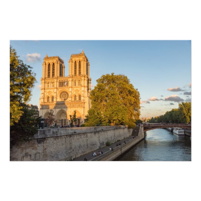 Notre Dame de Paris at Golden Hour - Paris, France Photo Print (Front)