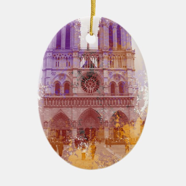 Notre Dame de Paris Ceramic Tree Decoration (Front)
