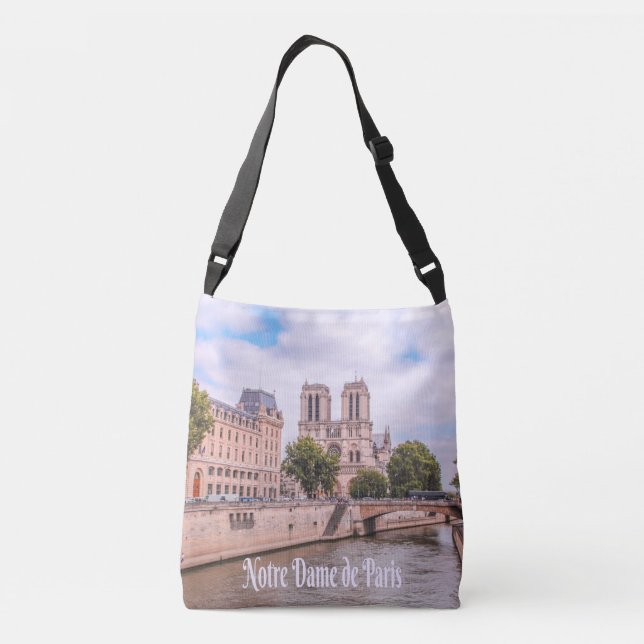 Notre Dame de Paris France Catholic cathedral Crossbody Bag (Back)