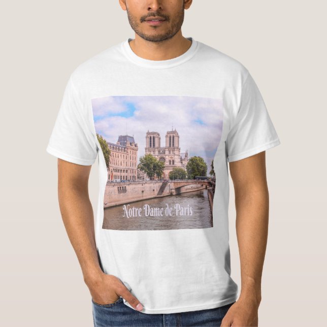 Notre Dame de Paris France Catholic cathedral T-Shirt (Front)