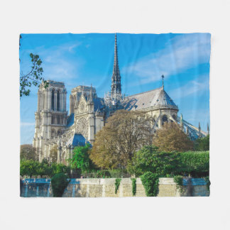Notre Dame de Paris in France Fleece Blanket
