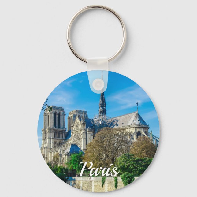 Notre Dame de Paris in France Key Ring (Front)