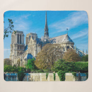 Notre Dame de Paris in France Sherpa Blanket