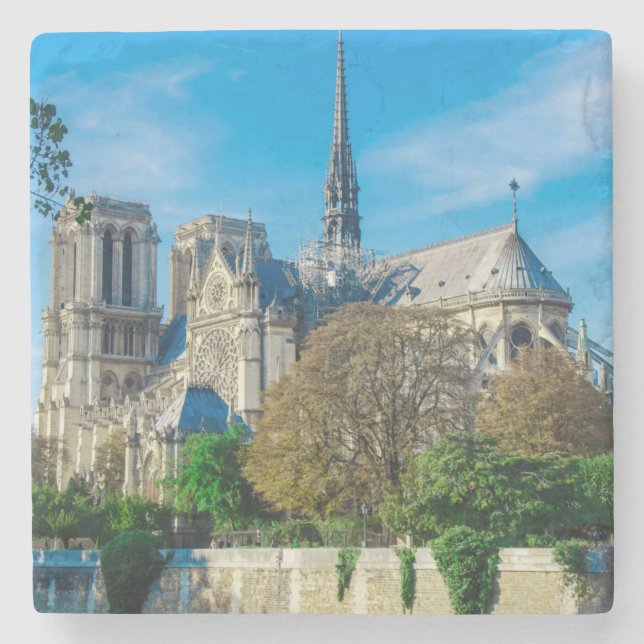 Notre Dame de Paris in France Stone Coaster (Front)