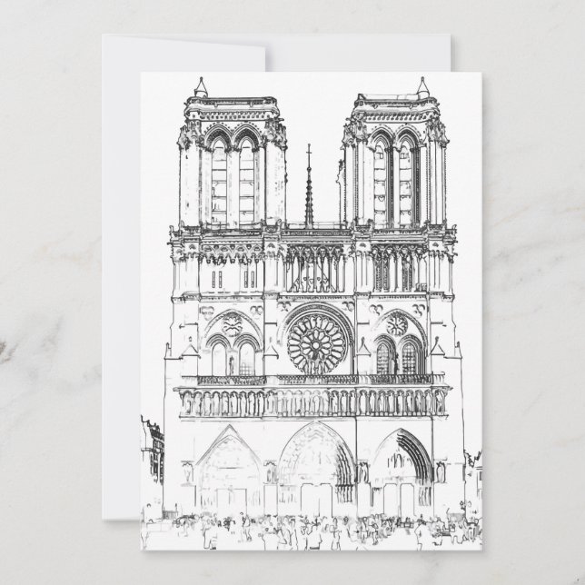 Notre Dame de Paris - Paris, France Invitation (Front)