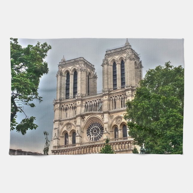Notre-Dame de Paris Photo Tea Towel (Horizontal)