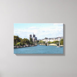 Notre Dame de Paris view from Pont d'Austerlitz Canvas Print