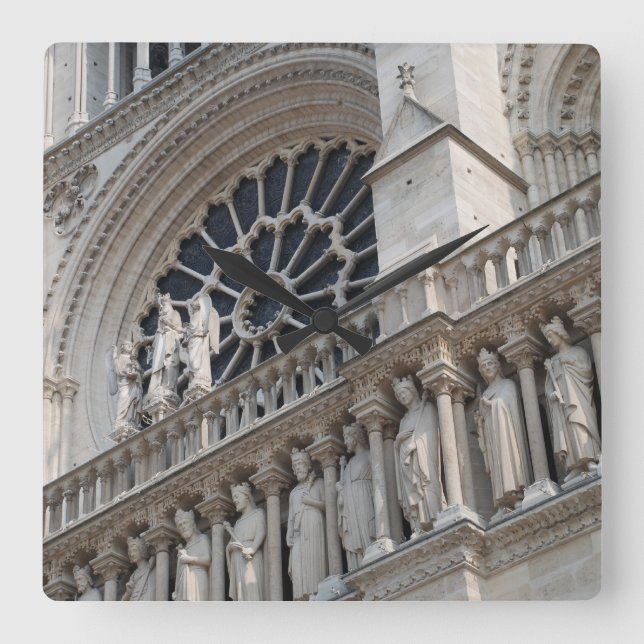 Notre Dame detail Square Wall Clock (Front)