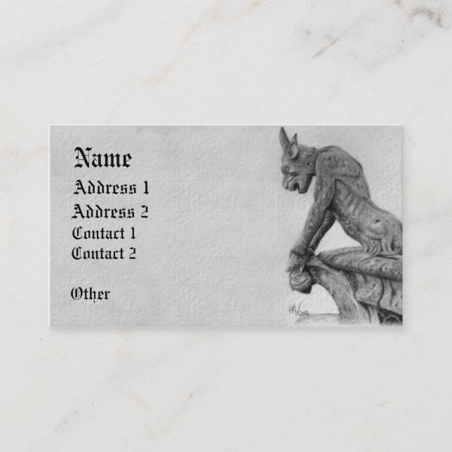 Notre Dame Gargoyle Business Card (Front)