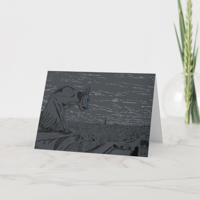 Notre Dame Gargoyle Card (Front)