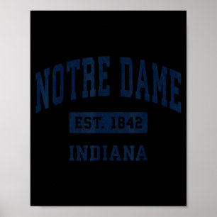 Notre Dame Indiana In Vintage 80s 90s Style Srts D Poster