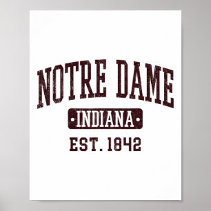Notre Dame Indiana In Vintage Athletic Varsity Spo Poster