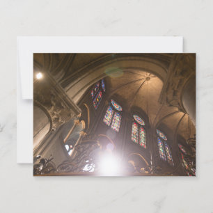 Notre Dame Interior with Stained Glass Postcard