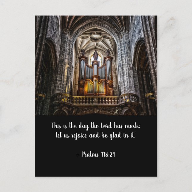 Notre Dame Organ and Psalms Verse Postcard (Front)
