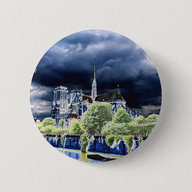 Notre Dame, Paris 4 6 Cm Round Badge (Front)