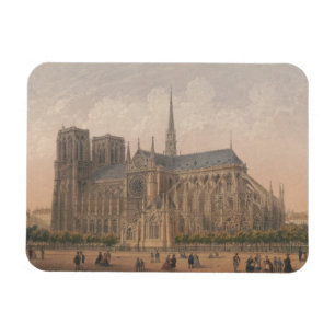 Notre Dame, Paris Lithograph by Charles Rivière Magnet