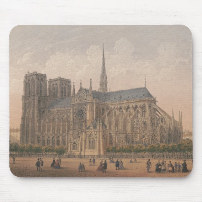 Notre Dame, Paris Lithograph by Charles Rivière Mouse Pad (Front)