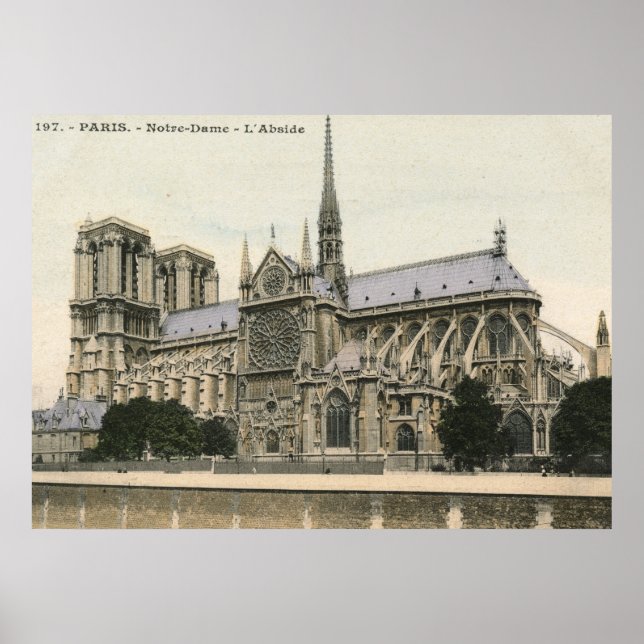 Notre Dame, Paris Vintage Poster (Front)