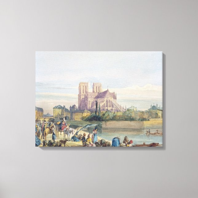 Notre Dame, Paris (w/c on paper) Canvas Print (Front)