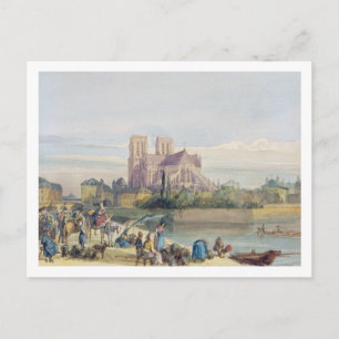 Notre Dame, Paris (w/c on paper) Postcard