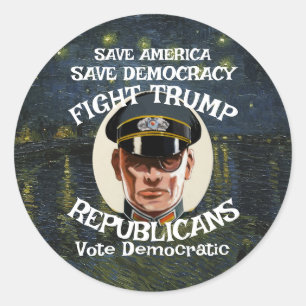 NoTrump Republican Party Grad Retirement Wedding Classic Round Sticker