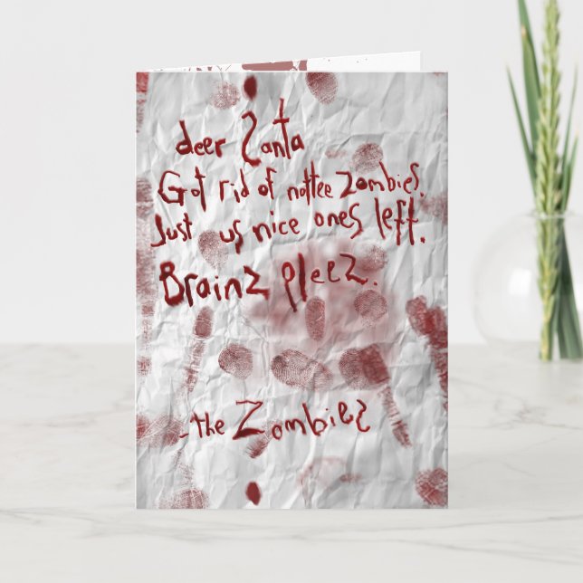 Nottee (Naughty) zombies Holiday Card (Front)
